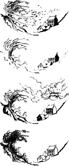 abstracte tekeningen, vier seizoenen