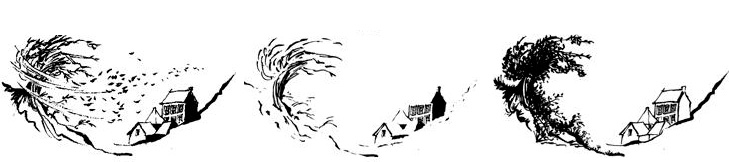 tekening van landschap